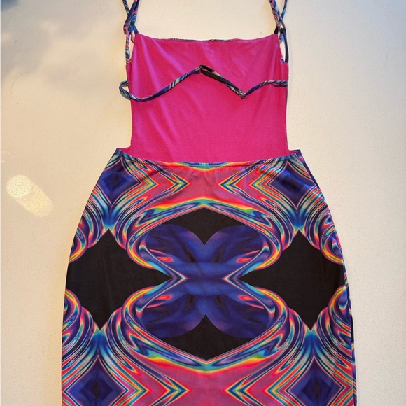 Electric mini dress* rave dress - Picture 5 of 7